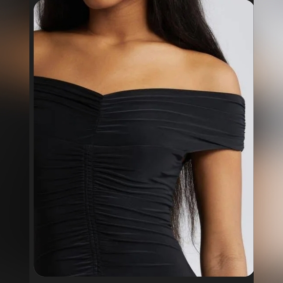 Topshop ruched mini dress size 2 black - Picture 3 of 9